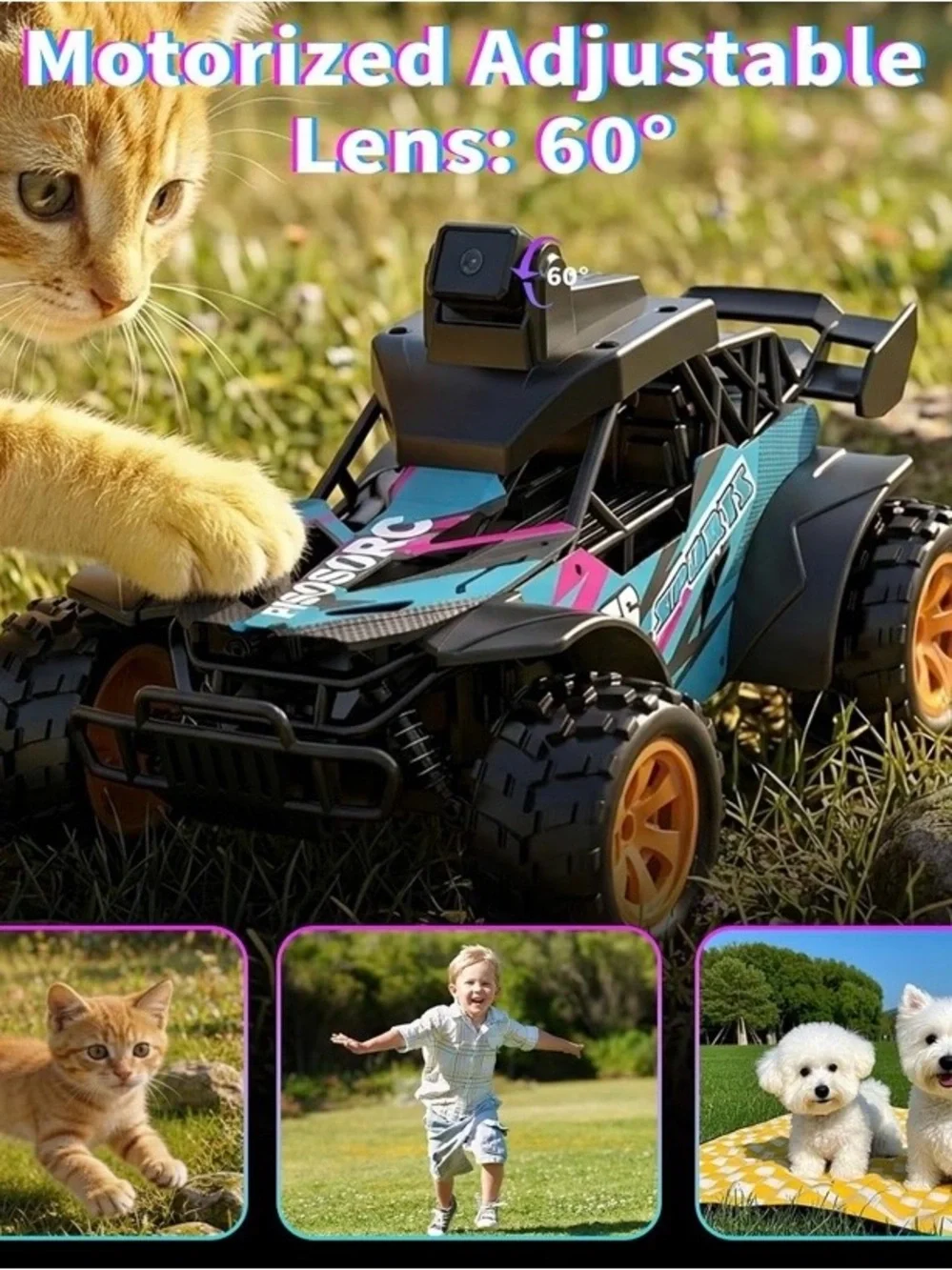 NEW - RC Car with Camera, 2.4GHz Remote Control Truck with 2.8”LCD Screen & 60°